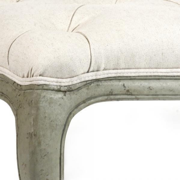 Ottoman MAISON Alabaster White Linen   Traditional   Footstools And Ottomans   by EuroLuxHome  Houzz