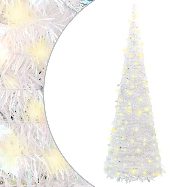 vidaXL Artificial Christmas Tree Popup 50 LEDs White 47.2