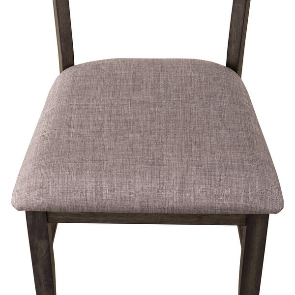 Anglewood Dark Umber Slat Back Upholstered Side Chair (Set of 2)