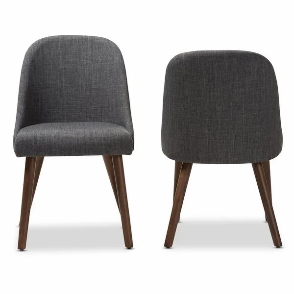 ?Cody Mid-Century Modern Fabric Upholstered Wood Dining Chair - Set of 2