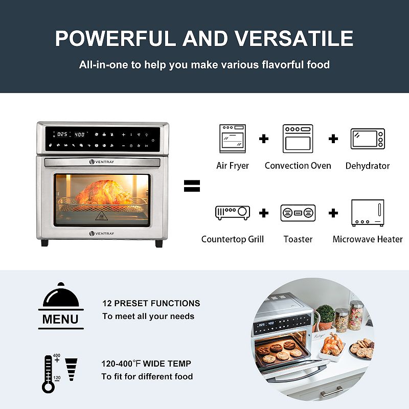 Ventray Convection Countertop Toaster Mini Oven Master， 26QT Electric Ovens