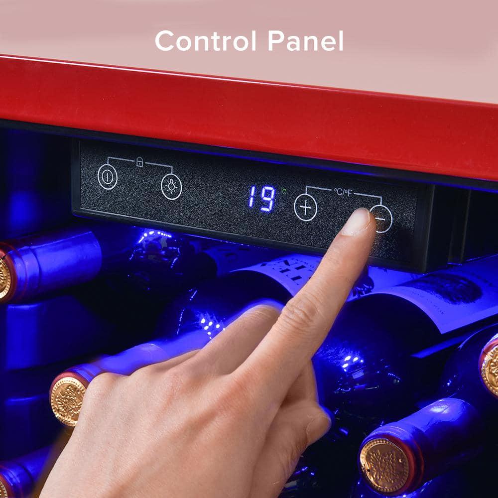 24 Bottle Free Standing Wine Cooler in Black