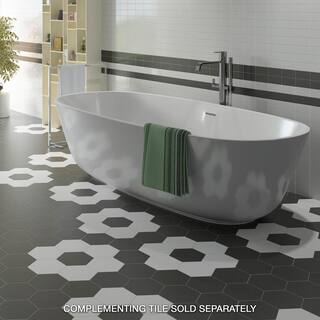 Merola Tile Hexatile Matte Nero 7 in. x 8 in. Porcelain Floor and Wall Tile (7.67 sq. ft.case) FEQ8HMN