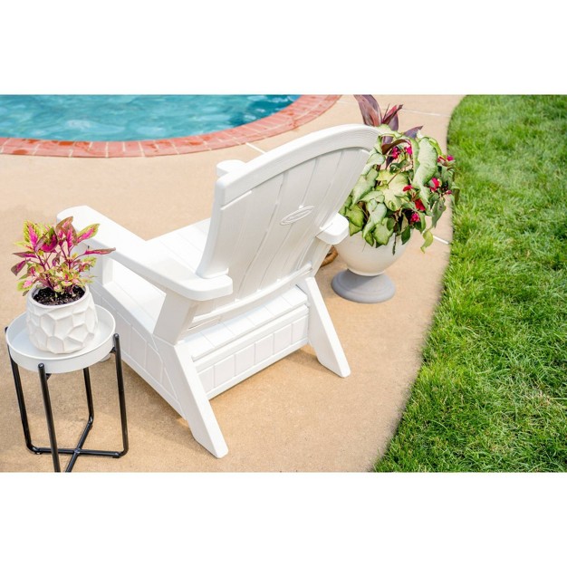 Elements Adirondack Chair With Storage White Suncast