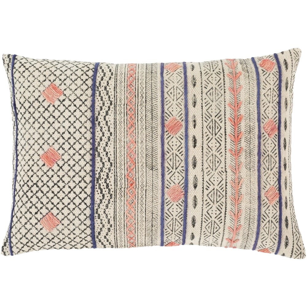 Lukina Global Block Print 16x24 inch Lumbar Throw Pillow