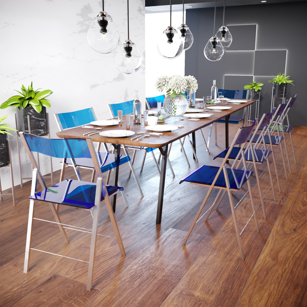 LeisureMod Menno Lucite Acrylic Stackable Dining Folding Chair   Contemporary   Folding Chairs And Stools   by LeisureMod  Houzz