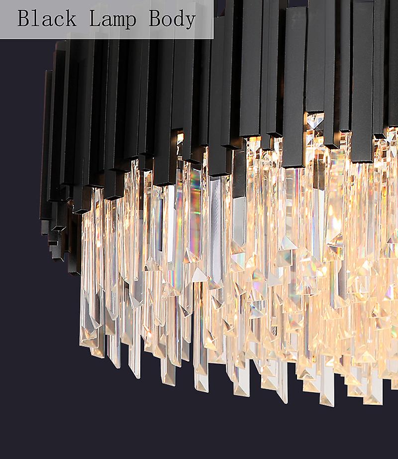 Phube Modern Black Crystal Chandeliers Lighting Fixture Luxury Contemporary Indoor Pendant Light For Home Hotel