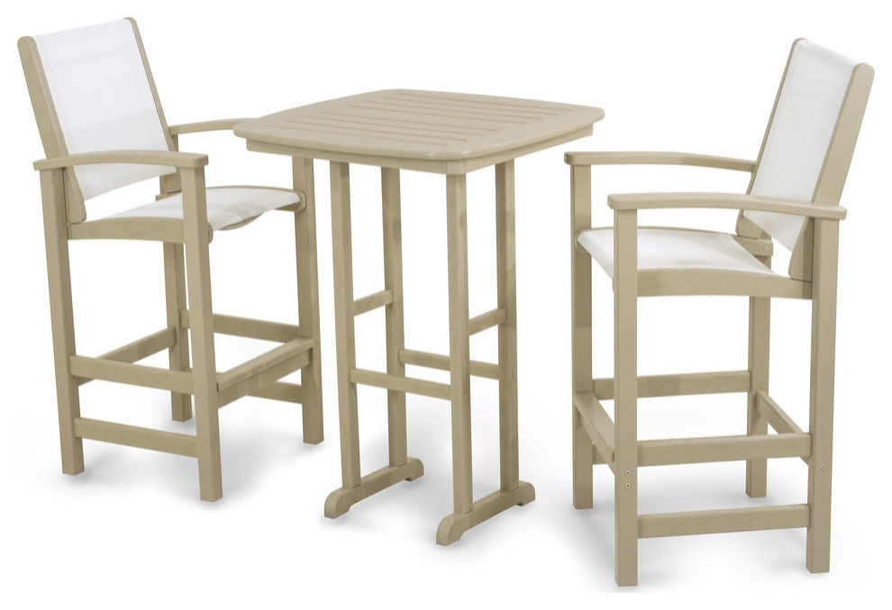 Polywood Coastal 3 Piece Bar Set   Transitional   Outdoor Pub And Bistro Sets   by POLYWOOD  Houzz