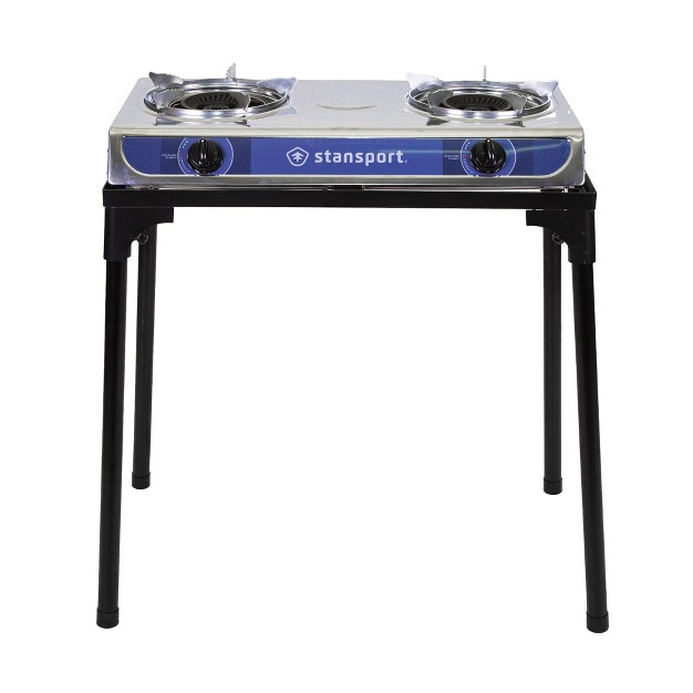 Stansport Stainless Steel Double Burner Stove With Stand