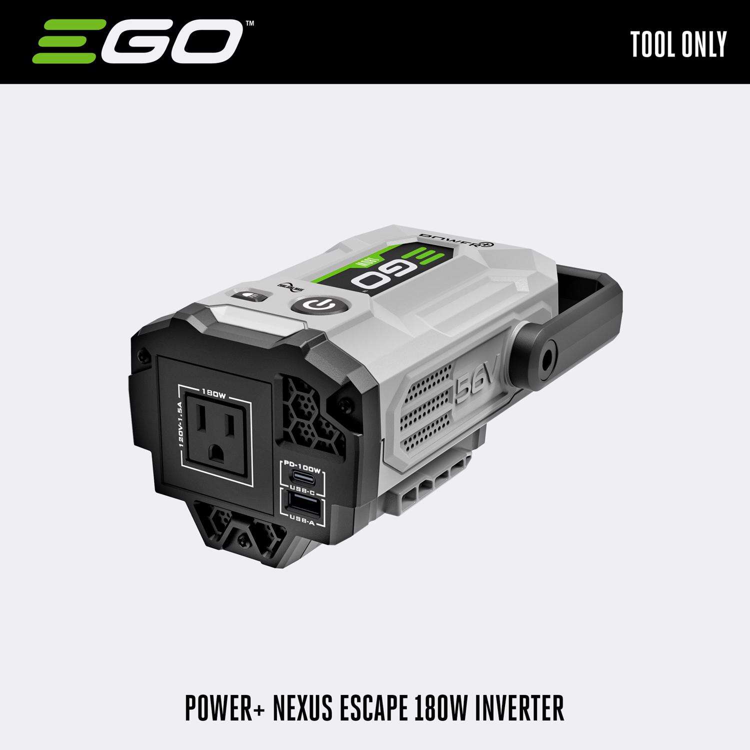 EGO Power+ 180 W 120 V Battery Portable Inverter Sine Wave Tool Only