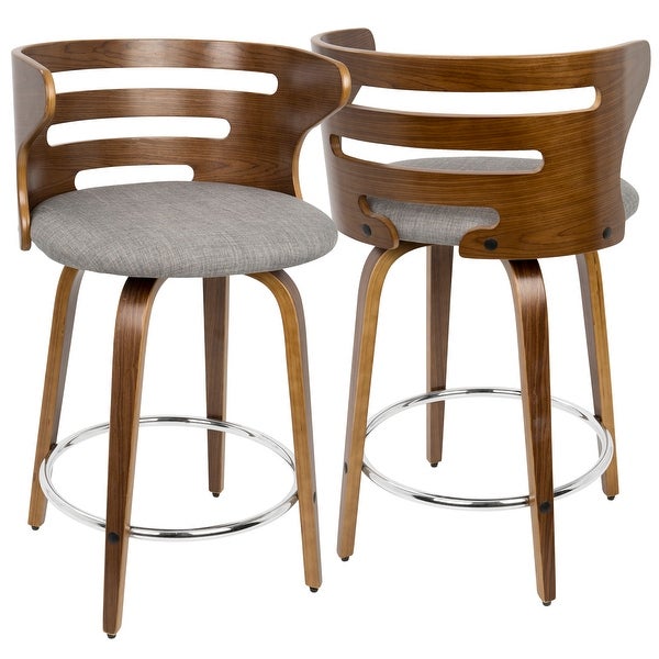 Carson Carrington Cranagh Mid-century Modern Upholstered Counter Stools (Set of 2) - N/A