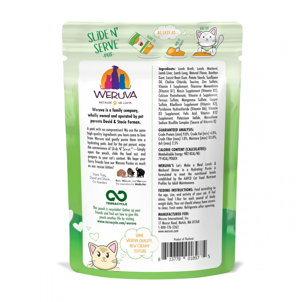 Weruva Slide N Serve Grain Free Lets Make a Meal Lamb  Mackerel Din