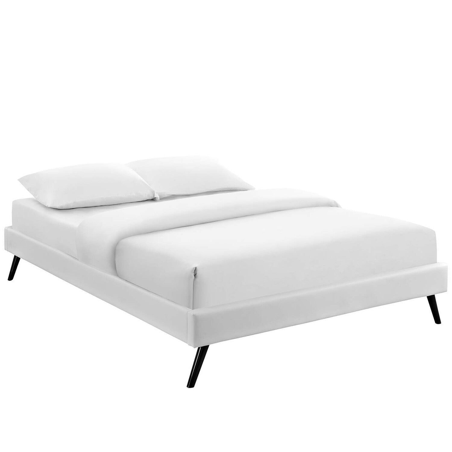 Loryn Queen Bed Frame with Round Splayed Legs, MOD-5890-WHI