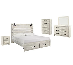 Cambeck Queen Storage Bed with Dresser Mirror and Nightstand