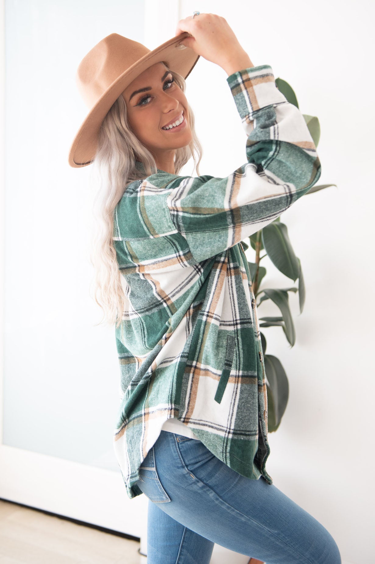 Forever Cozy Modest Plaid Jacket