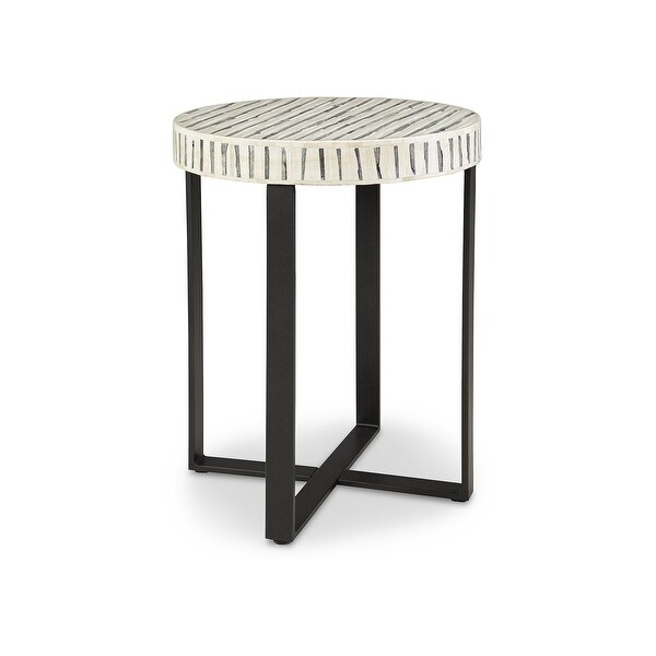 Ashley Furniture Crewridge Cream Bone Inlay Accent Table - 18