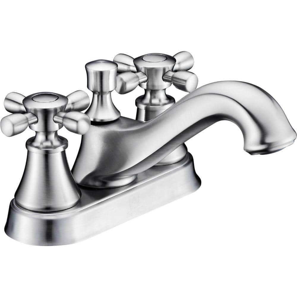 ANZZI Major Series 4 in Centerset 2Handle MidArc Bathroom Faucet in Brushed Nickel