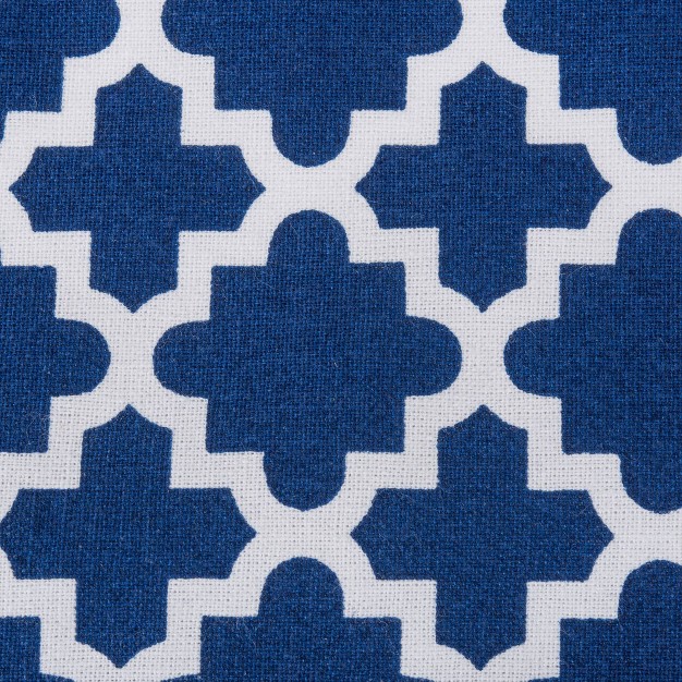 Cotton Lattice Kitchen Tablecloth Blue Design Imports