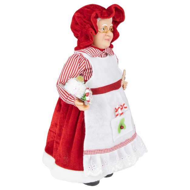 Chef Mrs Claus With Cake And Gingerbread Man Christmas Figure