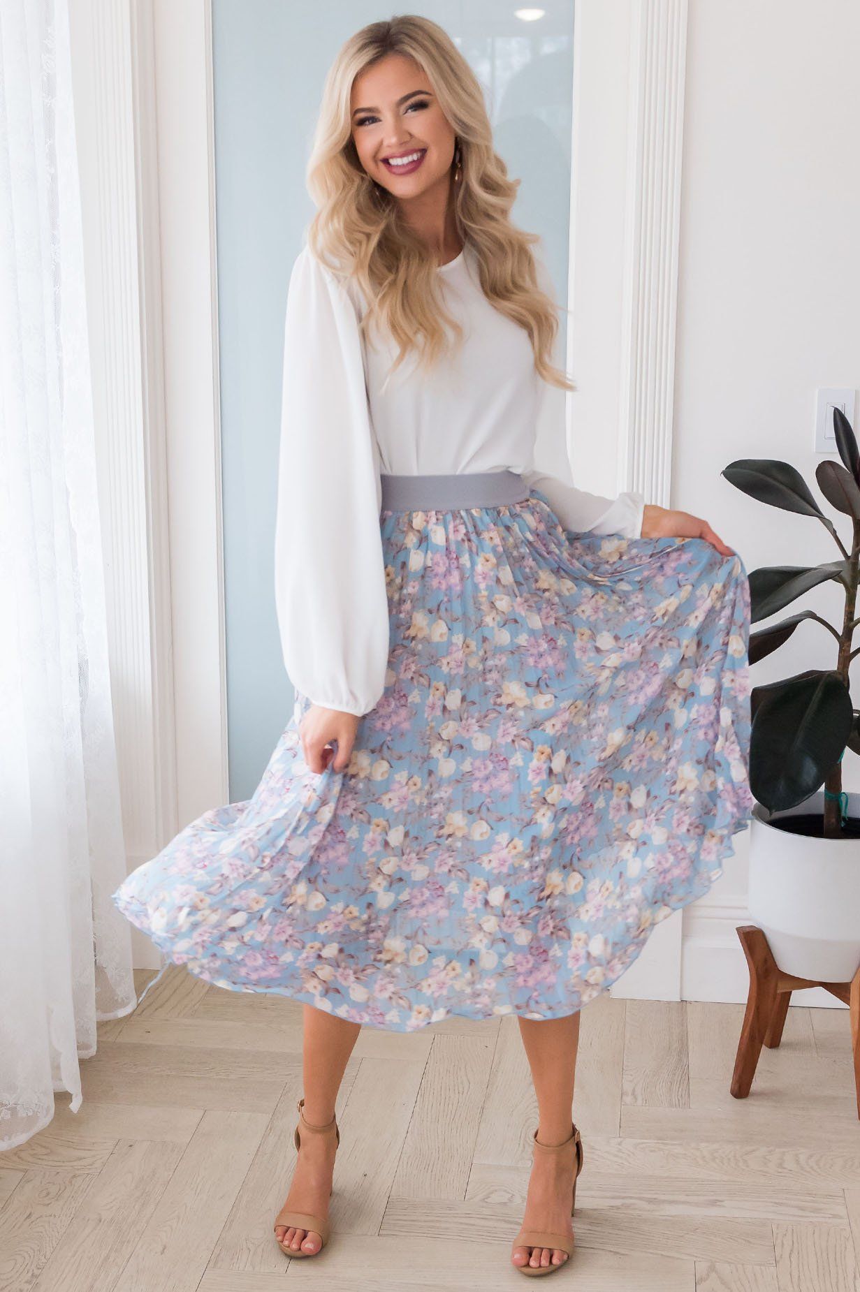 Floral Dreams Modest Pleat Skirt