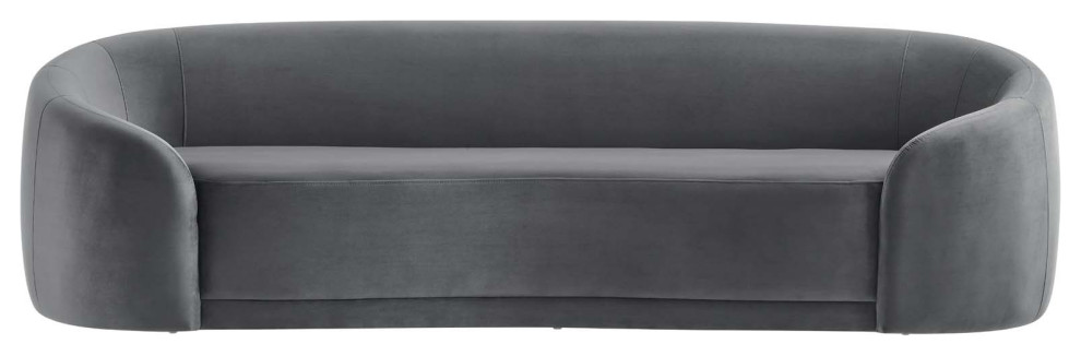 Contessa Performance Velvet Sofa  Gray   Transitional   Sofas   by Homesquare  Houzz