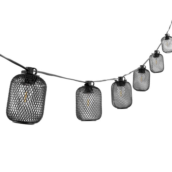 SAFAVIEH Lighting Jepsen 10 FT Led Outdoor String Lights - Black Shopping - The Best Deals on String Lights | 40112482