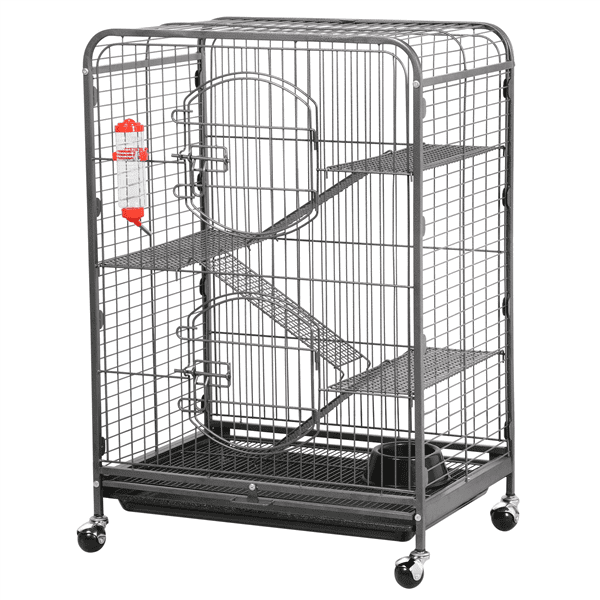 Easyfashion Metal Ferret and Small Animal Cage， Black， 37''