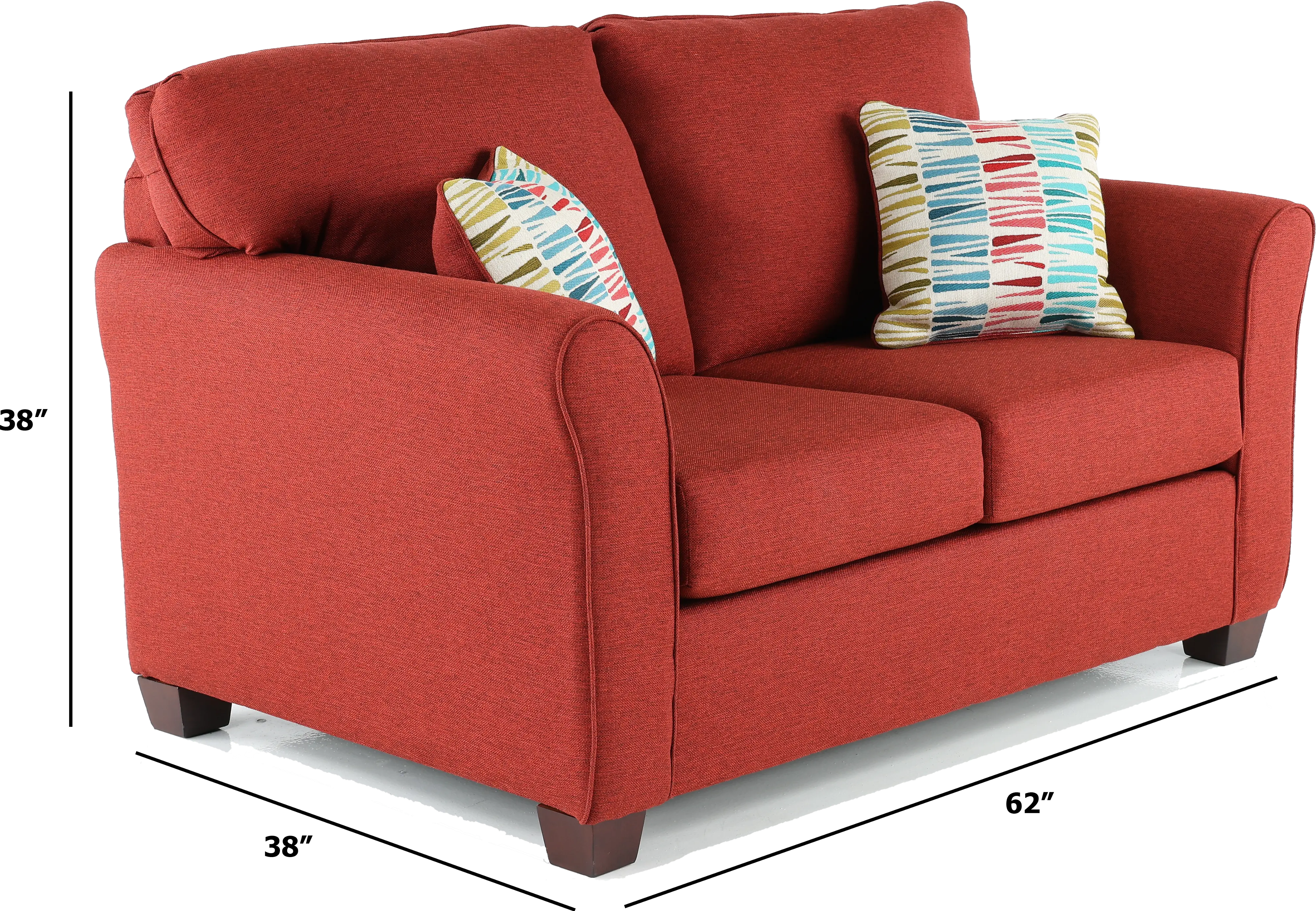 Wall St. Red Loveseat