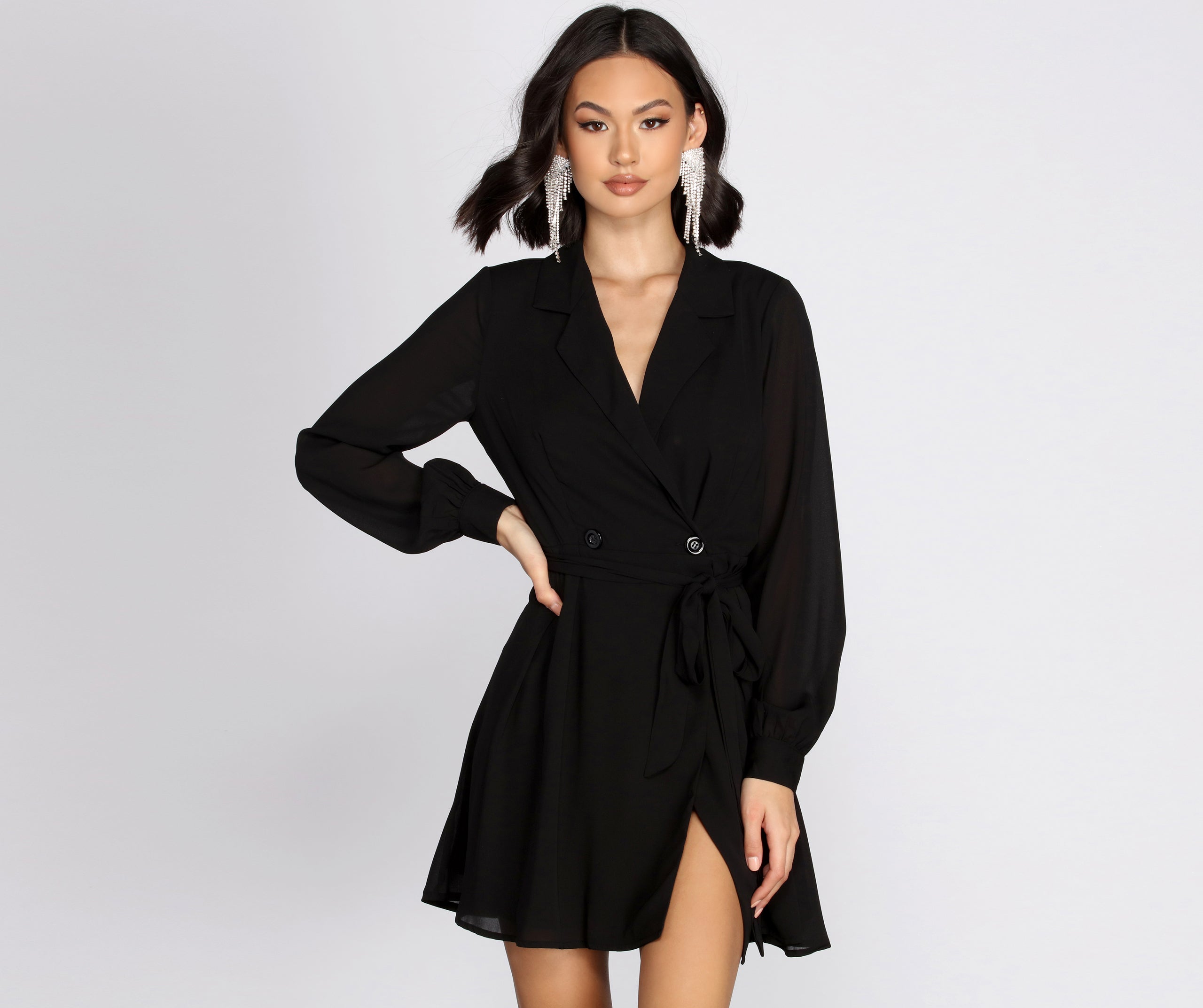 Striving For Success Blazer Chiffon Dress