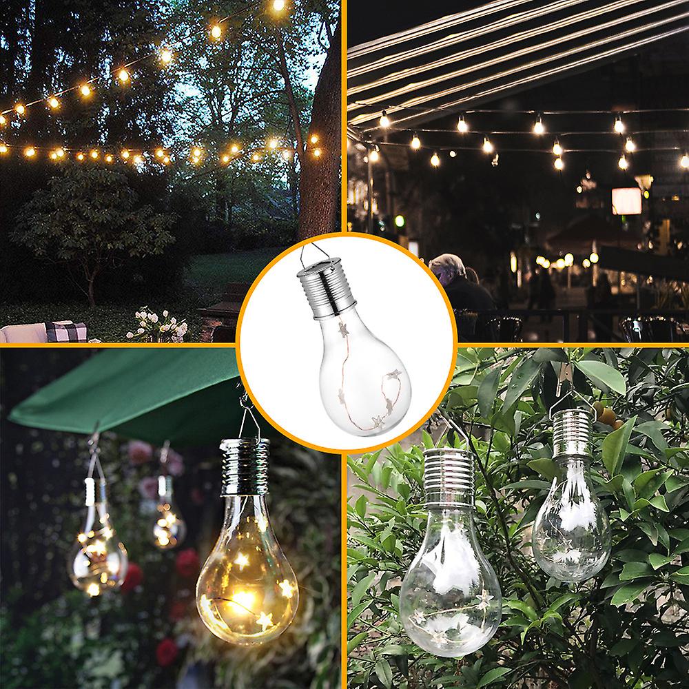 Solar Power Light Bulbs Outdoor Waterproof 0.24w Bulb Transparent Rechargable Copper Light Bulb For Garden Decoration Camping