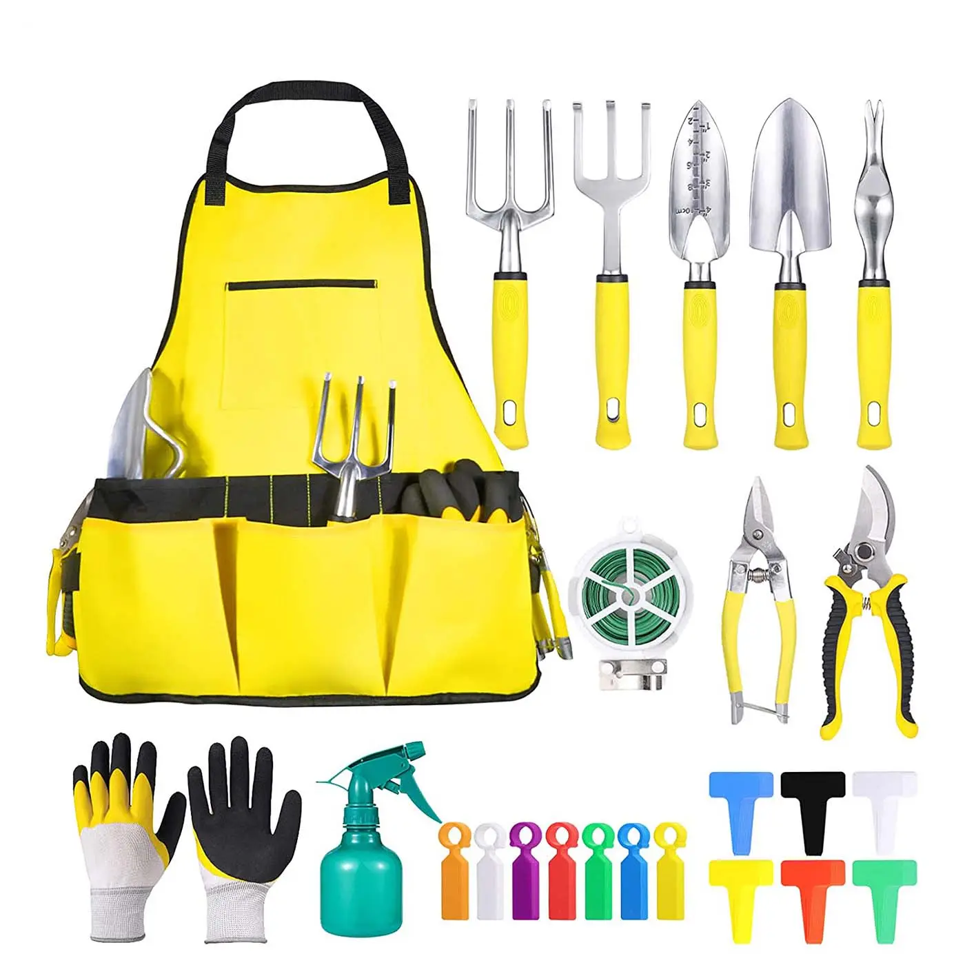 Wholesales Garden Supplies Apron Garden Hand Tools Set With Pruning Scissors Fork Handle Planting Tool Set for Gardening Gifts