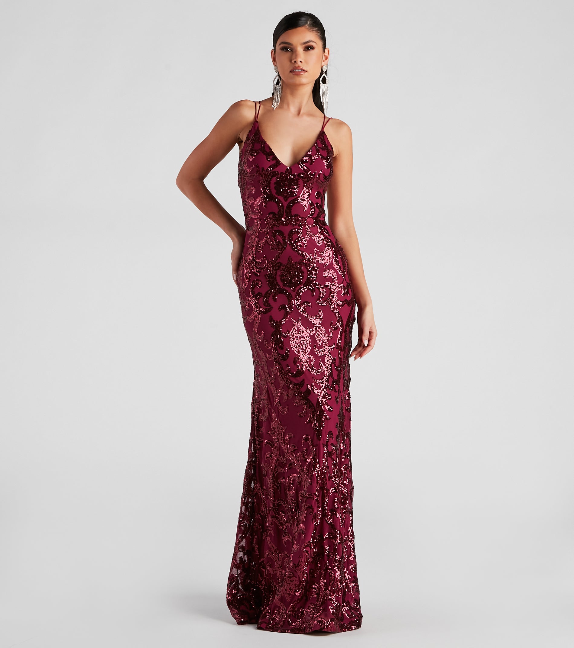 Lila Formal Open-Back Sequin Mermaid Dress