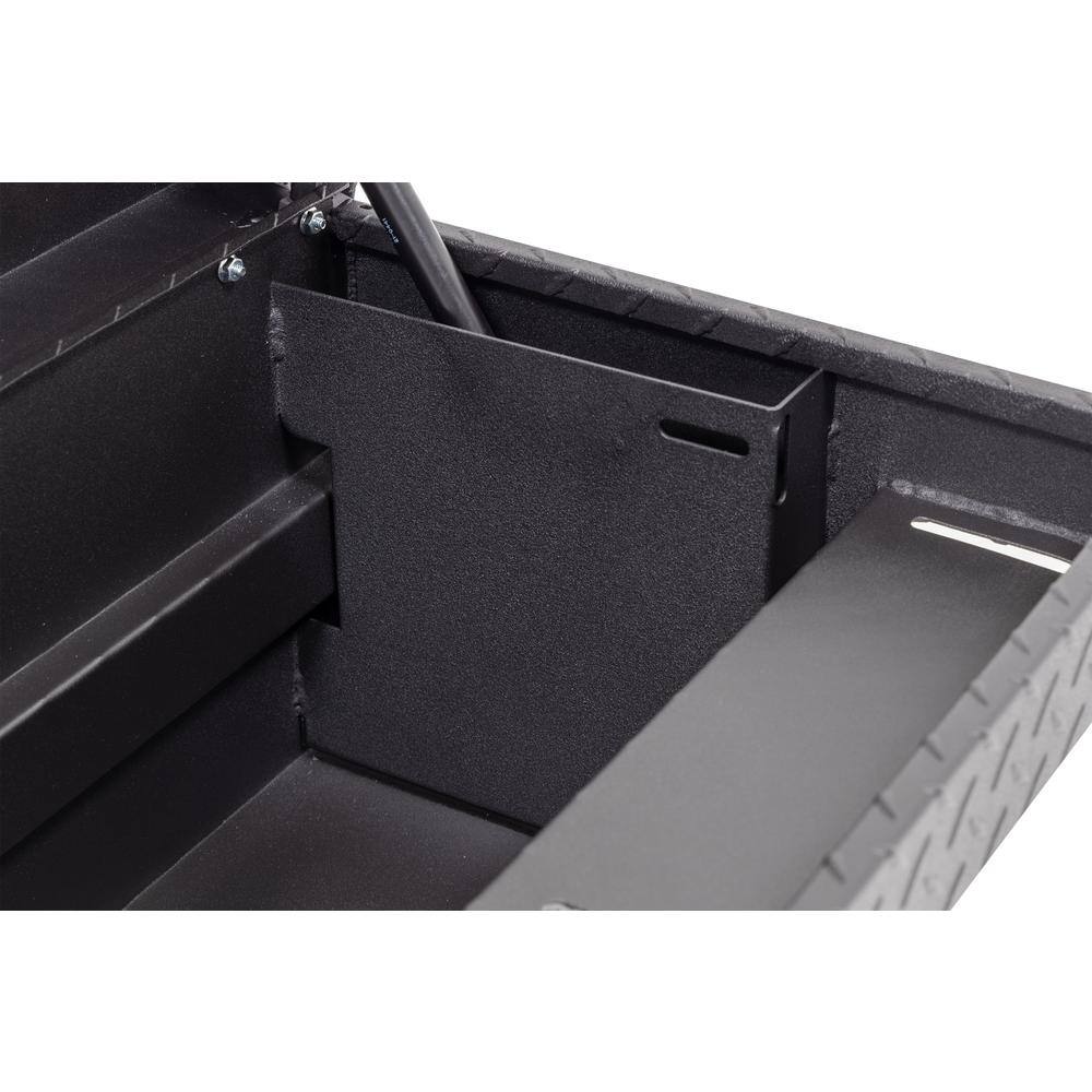 Weather Guard 56 in. Matte Black Aluminum Low Profile Long Lo-Side Truck Tool Box 178-52-03