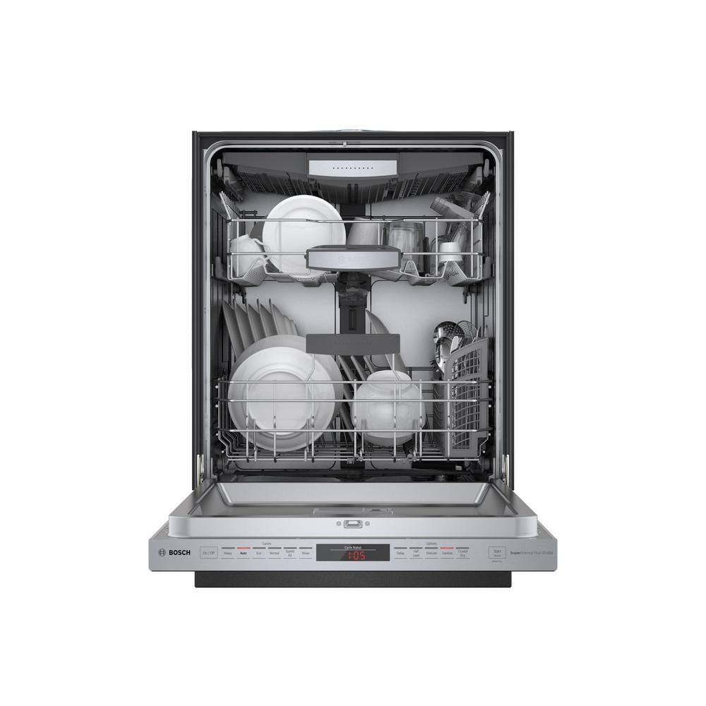 Bosch 800 Series 24 in Top Control Built-In Stainless Steel Dishwasher wCrystalDry Stainless Steel Tall Tub 42dBA 6-Cycles SHPM78Z55N