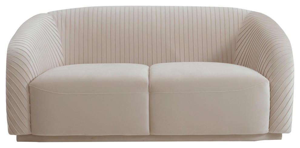 Yara Pleated Velvet Loveseat by Inpsire Me Home Decor   Transitional   Loveseats   by TOV Furniture  Houzz