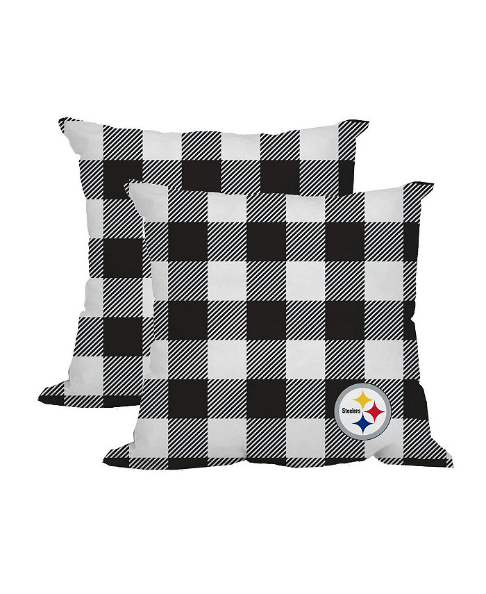 Logo Brands Pittsburgh Steelers 2-Pack Buffalo Check Plaid Outdoor Pillow Set