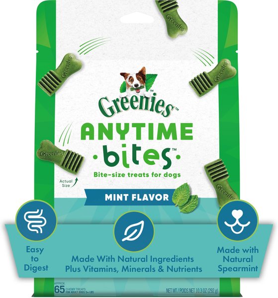 Greenies Anytime Bites Mint Flavor Soft and Chewy Dog Treat