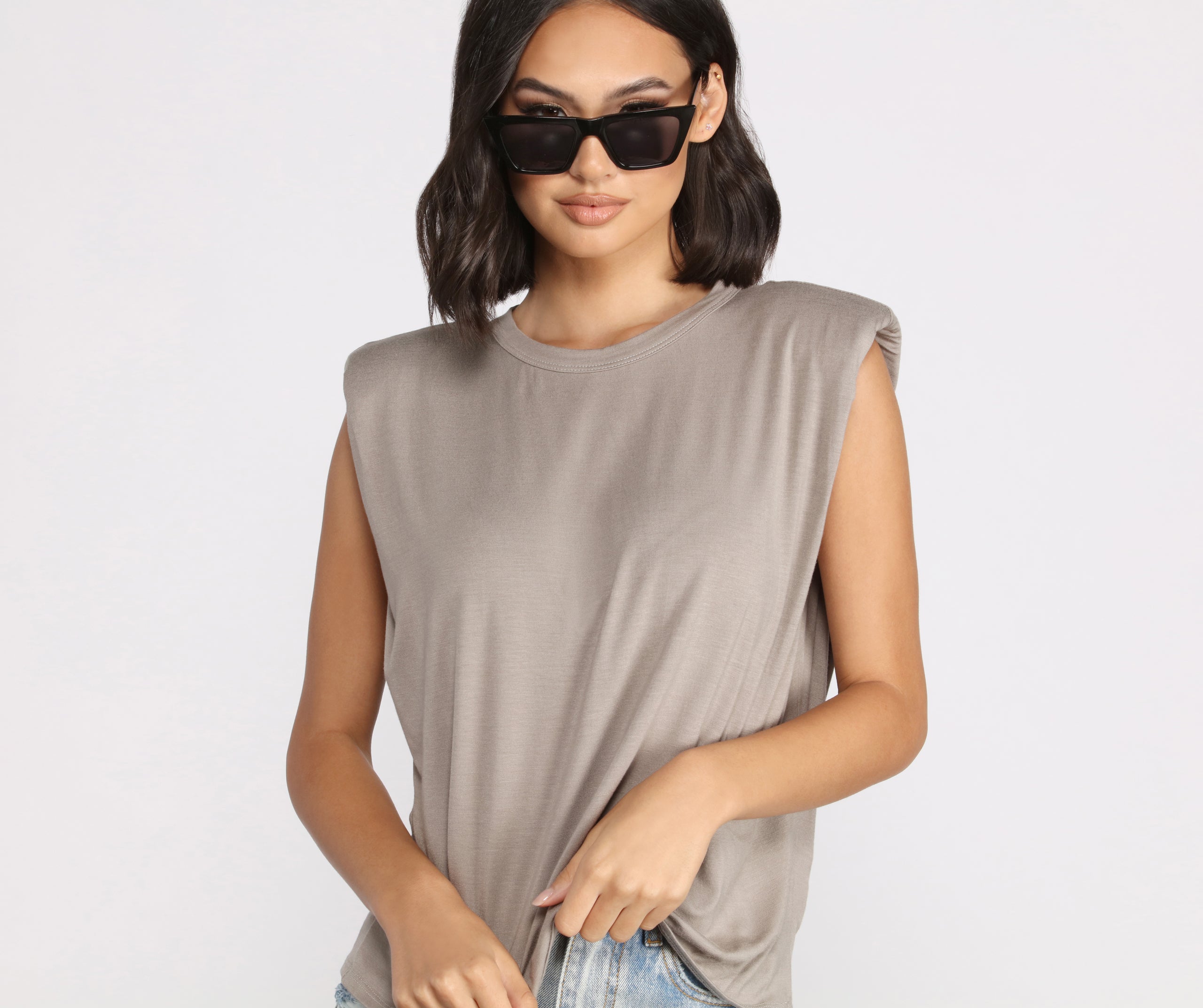 Crew Neck Basic Muscle Tee