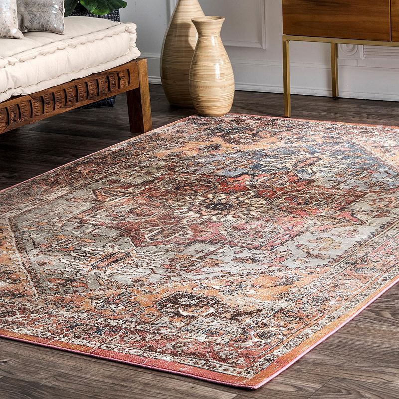 nuLOOM Traditional Amber Medallion Area Rug