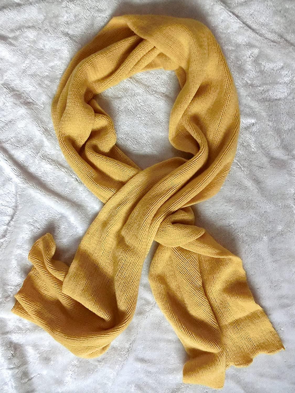 Women's Warm Long Shawl Winter Warm Large Scarf Pure Color Yellow1 -