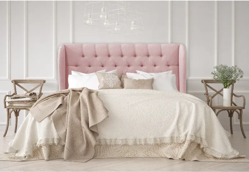 Jaclyn Blush Sloped Wingback Twin Headboard - Skyline Furniture