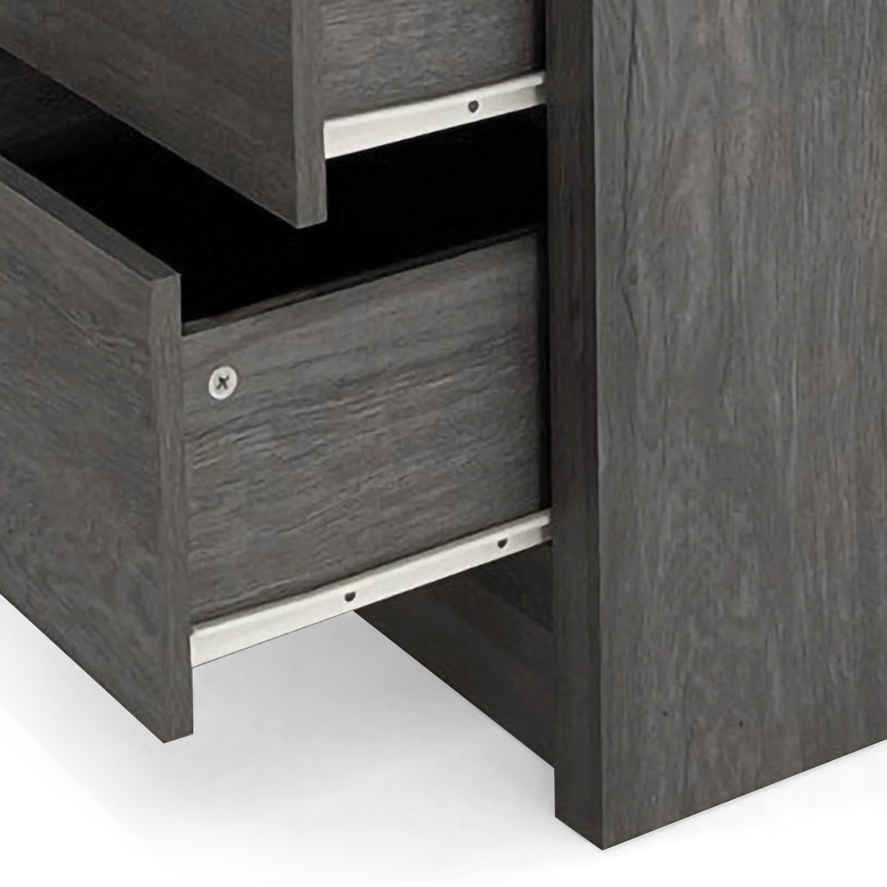 Marlette Modern Faux Wood 2 Drawer Nightstand