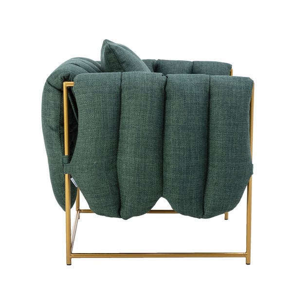 Linen Upholstered Armchair With a Pillow