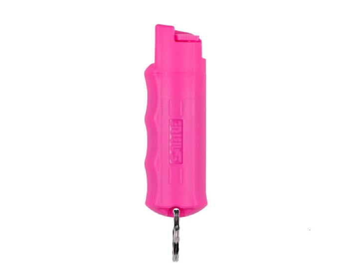 Sabre Pepper Spray with Finger Grip  Key Ring， Pink - HC-PK-23OC