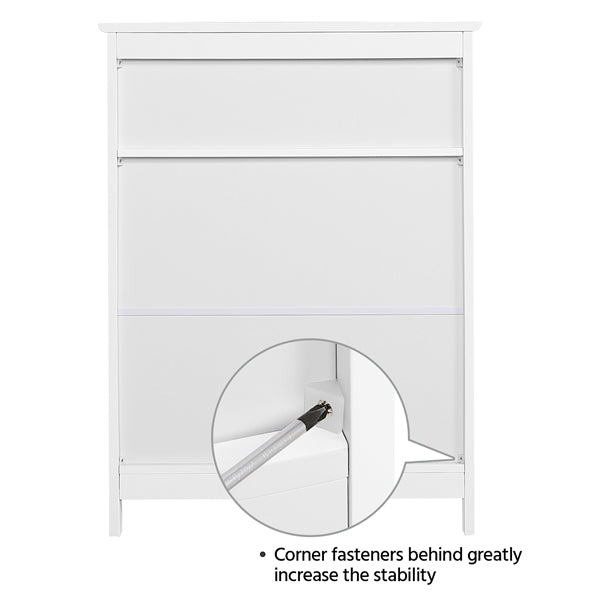 Topeakmart Bathroom Storage Cabinet Multifunctional Floor Cabinet w/Adjustable Shelf White