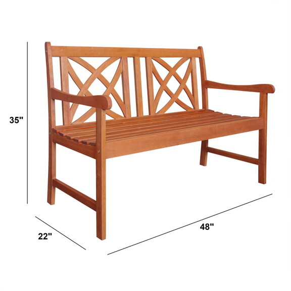 Anwyll Reddish Brown 2 Seater Tropical Wood Garden...