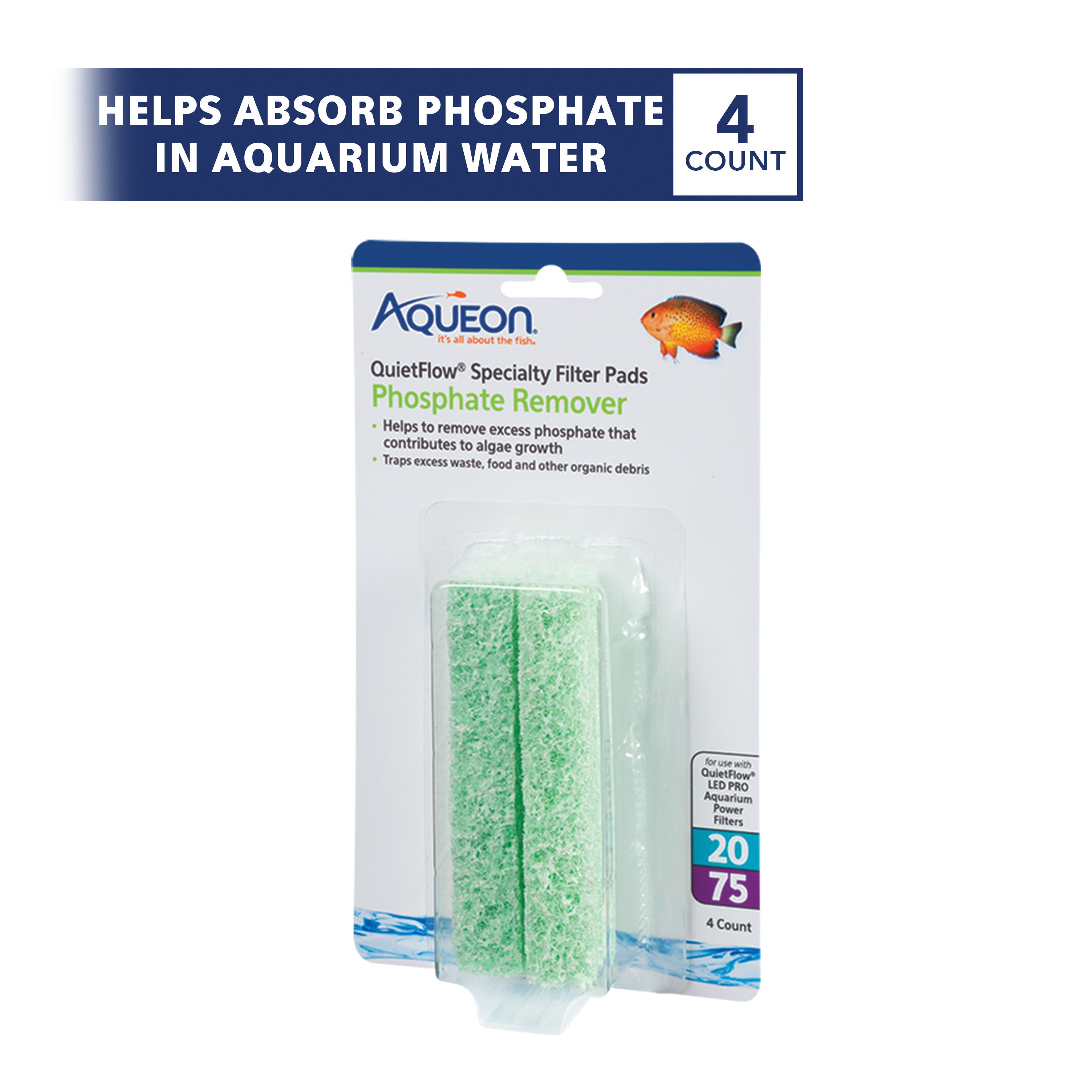 Aqueon Replacement Specialty Filter Pads Phosphate Remover 20/75