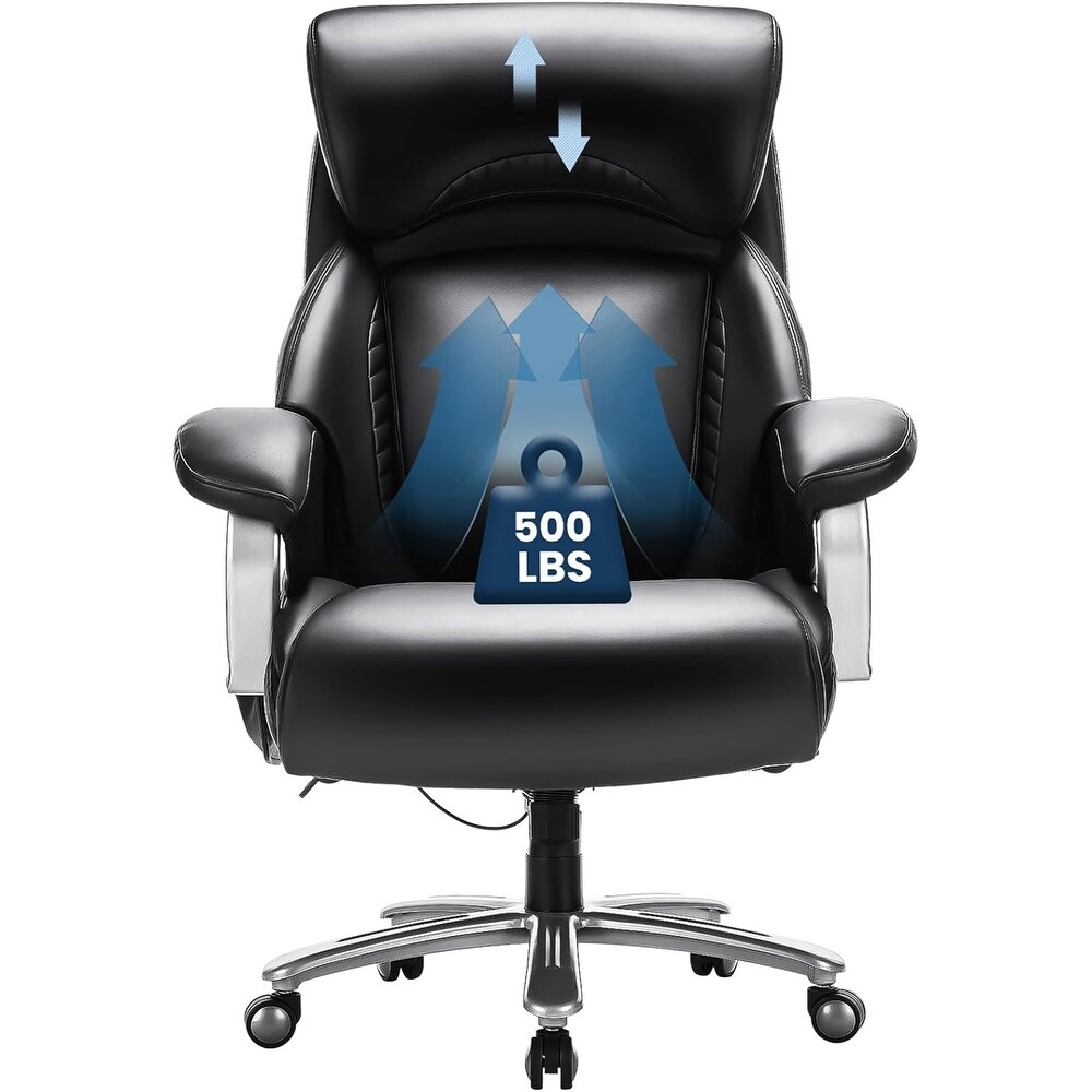 Big and Tall Office Chair 500lbs Heavy Duty Ergonomic Computer Chair with Extra Wide Seat  High Back Executive Large Desk Chair