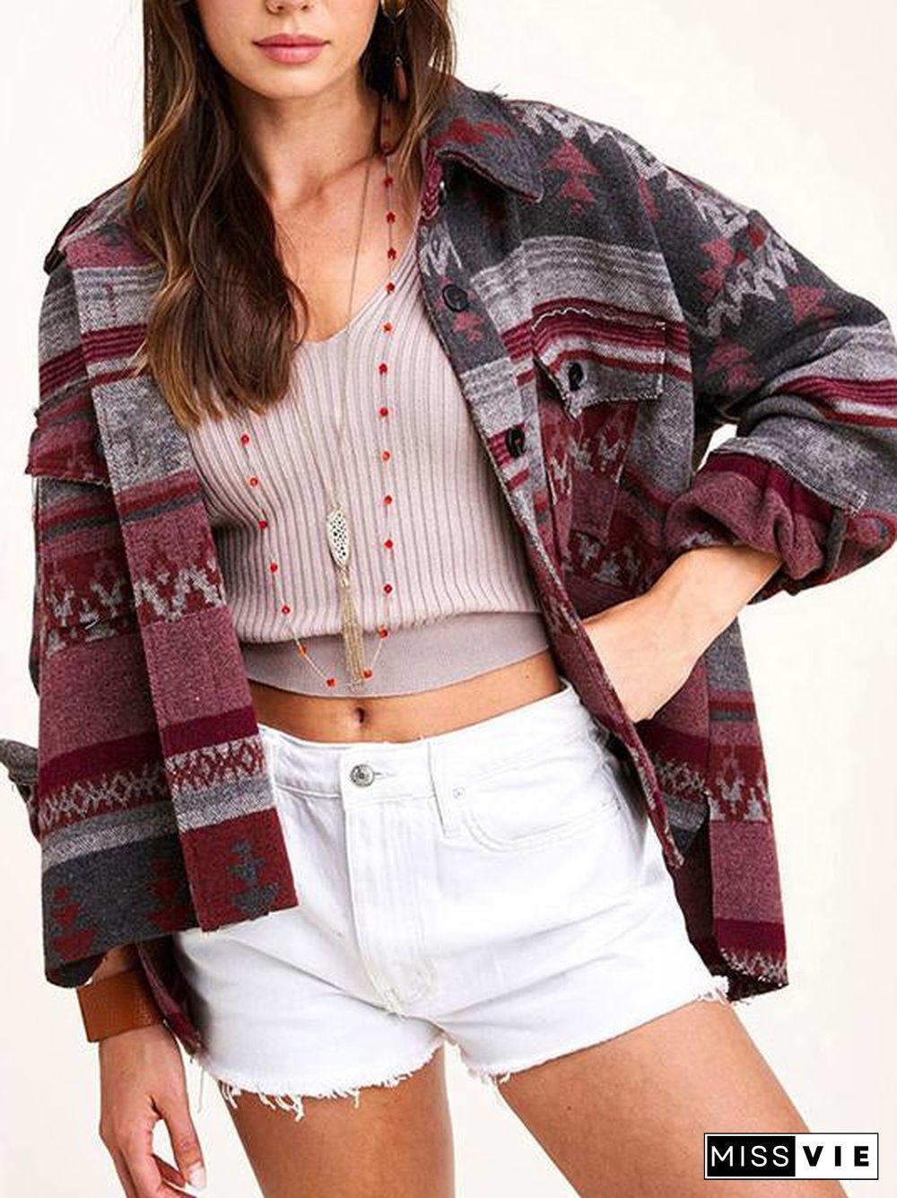 Retro Printed Loose Jacket