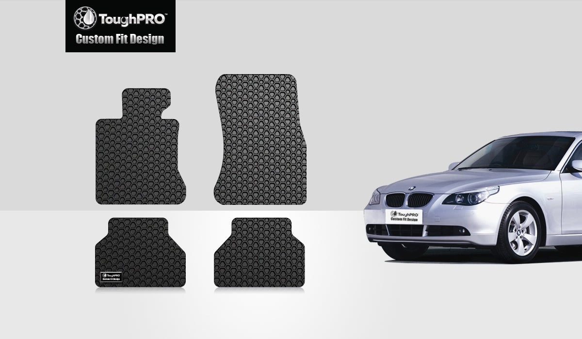 ToughPRO - 1st and 2nd Row Mats Compatible with BMW 530i - All Weather Heavy Duty (Made in USA) - Black Rubber - 2006